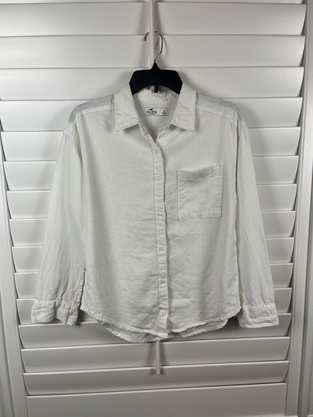 Abercrombie&Fitch White Button Shirt Size S Minimalist Style Euro Summer coastal